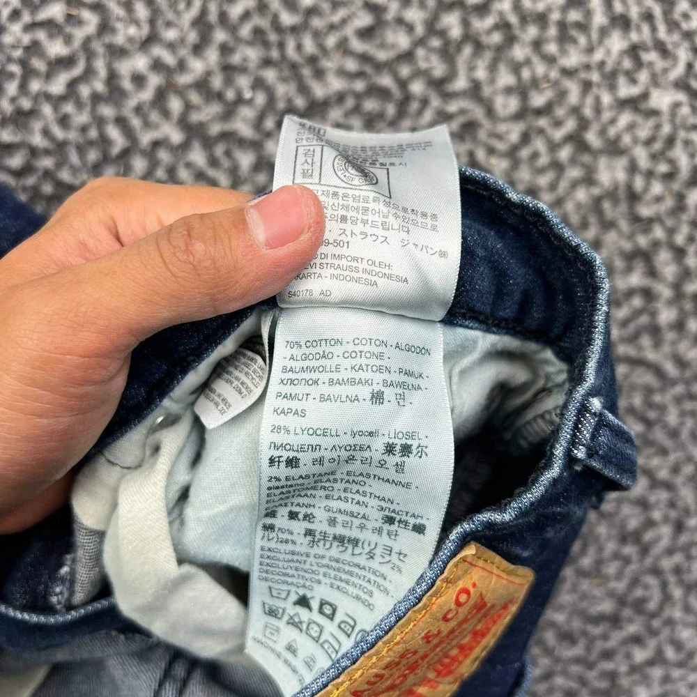 Levis 514 Jeans Men 34x30 Straight Fit Blue Denim Stretch Faded Pockets